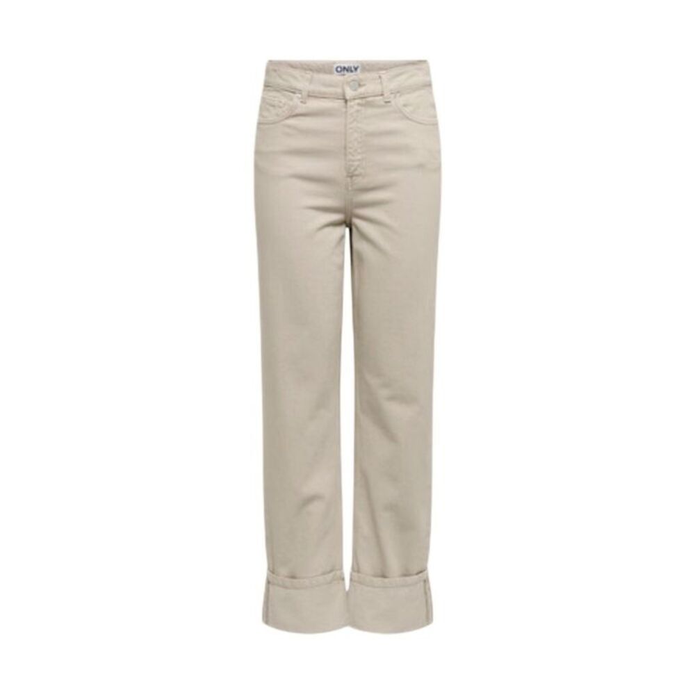 Only Beige Cotton Mom Women's Jeans